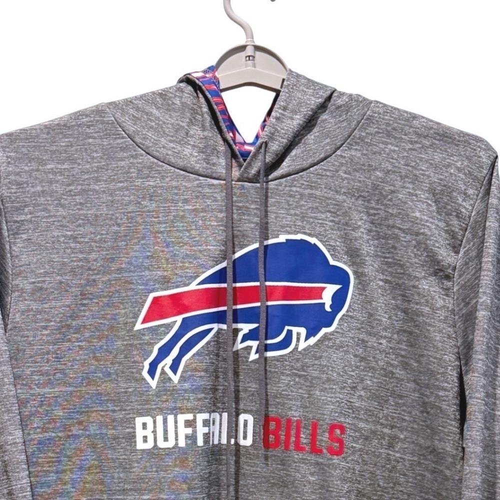 Zubaz Buffalo Bills NFL Team Apparel Hoodie Gray Space Dye Zebra Lining Mens XL - Picture 2 of 5
